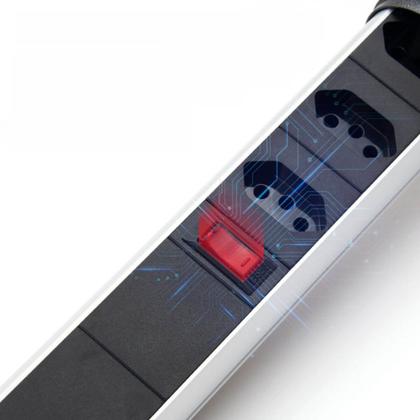 Imagem de Extensão Torre 2 Tomadas 10Amp Retrátil Embutida Para Bancada Entradas Usb USbc Cabo 1,8m