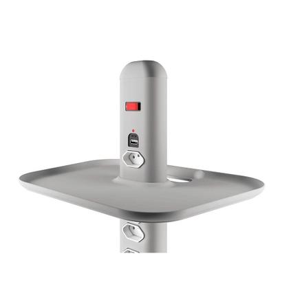 Imagem de Extensão Torre OCTOO Totem Elétrico com 4 Tomadas, USB e USB-C, Bandeja de apoio, Prata - 10169