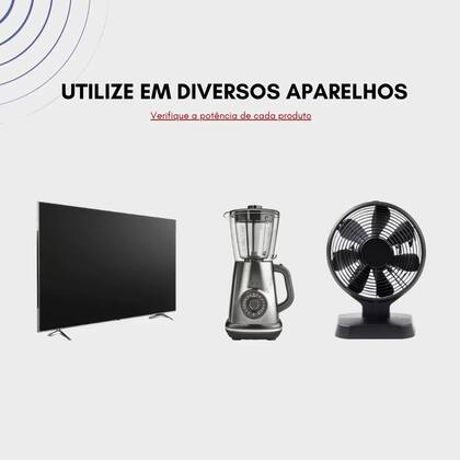 Imagem de Extensão Tripolar em Barra 10 Metros Branco 5 Tomadas 10 Amperes Forceline