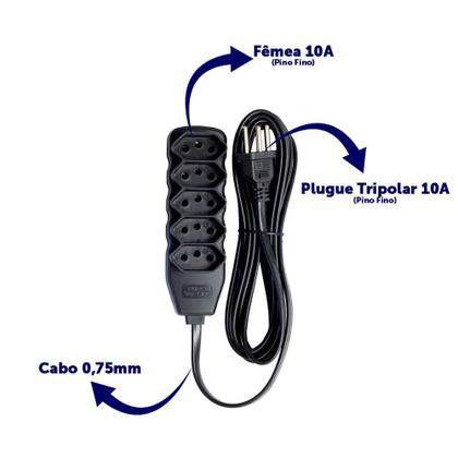 Imagem de Extensão Tripolar em Barra 5 Metros Pr 5 Tom Forceline