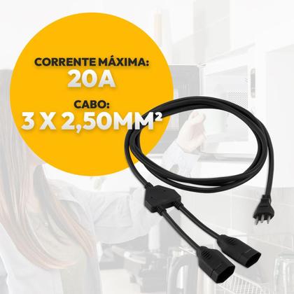 Imagem de Extensão Tripolar Multiplicadora 20A Pr 5 Metros Forceline