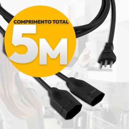 Imagem de Extensão Tripolar Multiplicadora 20A Pr 5 Metros Forceline