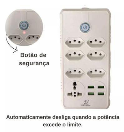 Imagem de Extensão  Usb Cabo Régua Extensão Tomada Elétrica 5m