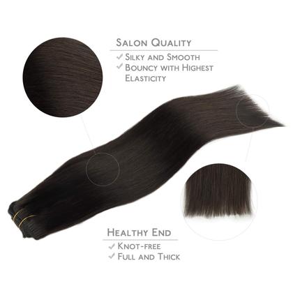 Imagem de Extensões de cabelo Clip in Wennalife 150g 56cm Dark Brown Remy