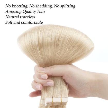 Imagem de Extensões de cabelo com fita adesiva ABH AMAZINGBEAUTY HAIR Platinum Blonde