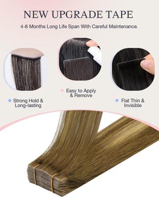 Imagem de Extensões de cabelo DOORES Invisi Edge Tape-in 50g 20in Virgin Hair