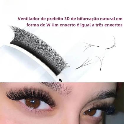 Imagem de Extensões de Cílios Fadwan - Premade, Estilo W, Macio e Natural - 0.07 D