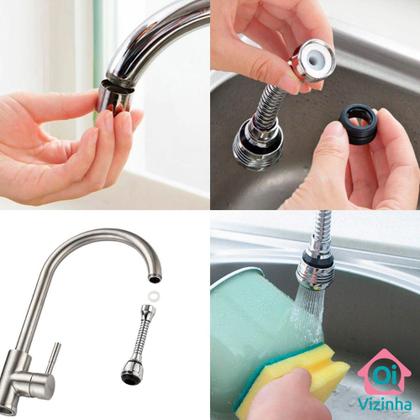 Imagem de Extensor Adaptador Flexível para Torneira com Bico Arejador - Oi Vizinha