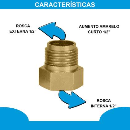 Imagem de Extensor Aumento Prolongador Curto Rosca 1/2'' Ponto D'água