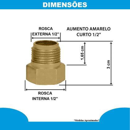 Imagem de Extensor Aumento Prolongador Curto Rosca 1/2'' Ponto D'água