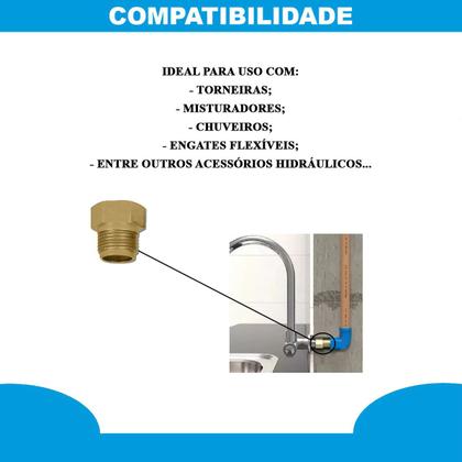Imagem de Extensor Aumento Prolongador Curto Rosca 1/2'' Ponto D'água
