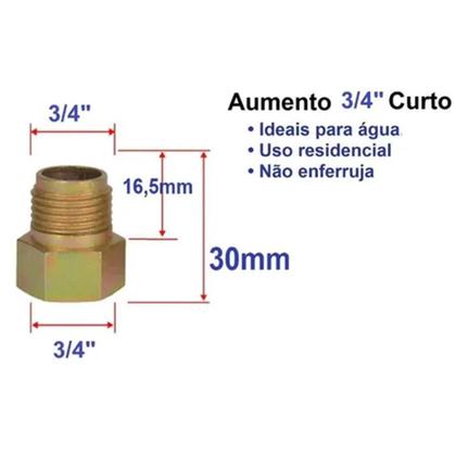 Imagem de Extensor Aumento Prolongador Curto Rosca 3/4'' Ponto D'Água