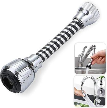 Imagem de Extensor Bico Arejador Cromado Prolongador Torneira Chuveirinho Flexível Gira 360 Graus para Pias Perfeito para Cozinhas, Banheiros e Lavanderias