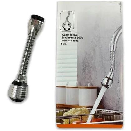 Imagem de Extensor Bico Arejador Cromado Prolongador Torneira Chuveirinho Flexível Gira 360 Graus para Pias Perfeito para Cozinhas, Banheiros e Lavanderias