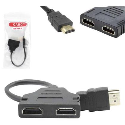 Imagem de Extensor Cabo Hdmi Divisor Splitter Duplicador Y 1 Macho Para 2 Fêmea