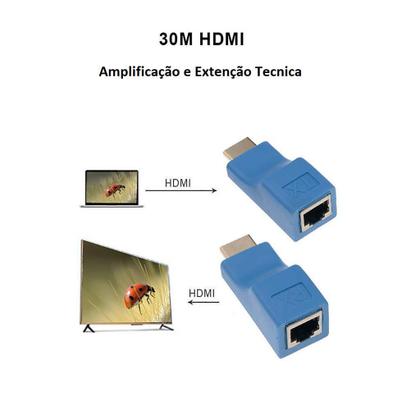 Imagem de Extensor Conversor Hdmi Via 1 Cabo Rede Rj45 4k/30m Cat5e/6
