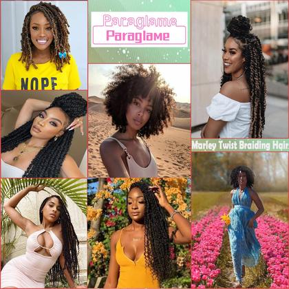 Imagem de Extensor de cabelo Paraglame Marley Twist Braiding 16 em 8 pacotes