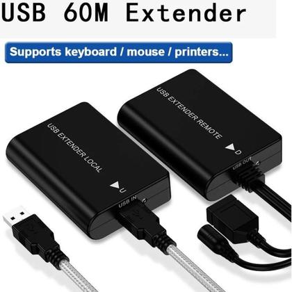 Imagem de Extensor De Cabo De Rede USB Até 60 Metros Amplificador Ethernet Para RJ45 Cat6 Extensão PC