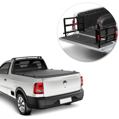 Imagem de Extensor De Caçamba Saveiro 2010 a 2024 Dobravel Preto EDD