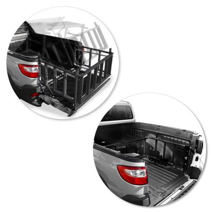 Imagem de Extensor de Caçamba Strada 2014 a 2018 Divisor Rampa Preto EDR