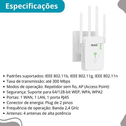 Imagem de Extensor de Internet 4 Antenas Branco