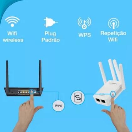 Imagem de Extensor de Sinal Wifi 300mbps Dupla Freqüência Para Sala Com Garantia
