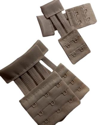 Imagem de Extensor de Soutien Elástico Tule 4 Unidades 2 Pequena 2 Ganchos e 2 Médias 3 Ganchos Bege