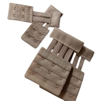 Imagem de Extensor de Soutien Elástico Tule 4 Unidades 2 Pequena 2 Ganchos e 2 Médias 3 Ganchos Bege