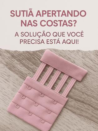 Imagem de Extensor de Soutien Elástico Tule 4 Unidades 2 Pequena 2 Ganchos e 2 Médias 3 Ganchos Bege