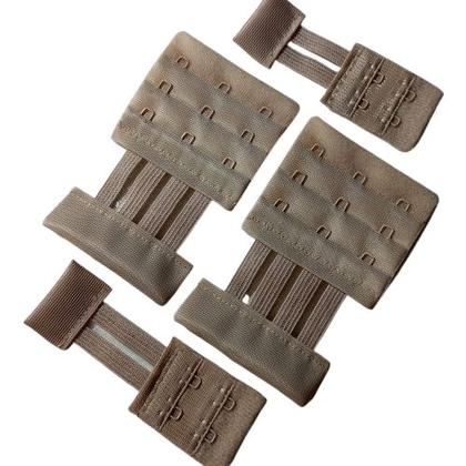 Imagem de Extensor de Soutien Elástico Tule 4 Unidades 2 Pequena 2 Ganchos e 2 Médias 3 Ganchos Bege