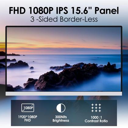 Imagem de Extensor de tela para notebook Redalf, monitor triplo portátil de 15,6"