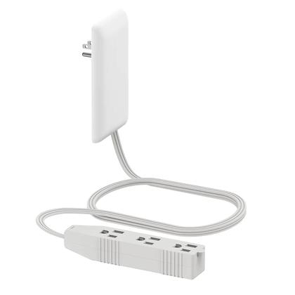Imagem de Extensor De Tomada Ultrafino Com 3 Entradas, Régua De Energia Com 3 Tomadas, Extensor De Cabo 1650W