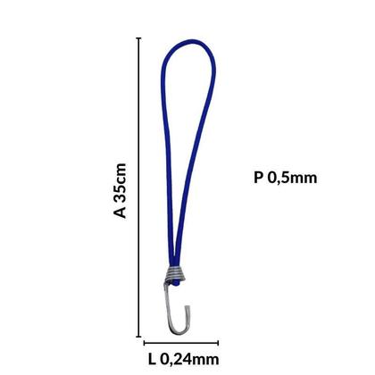 Imagem de Extensor Elástico Borrachinha Corda Lona Caminhão 35Cm 50