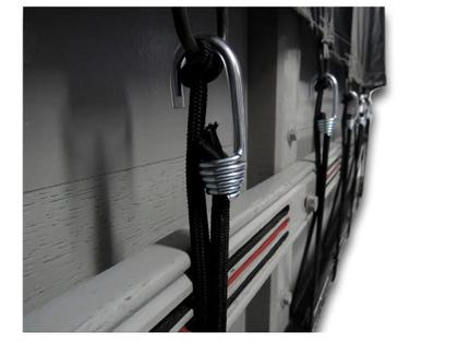 Imagem de Extensor Elástico Caminhão Lona 40cm Preto 50 Unidades - Material Super Resistente Látex