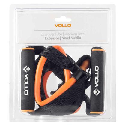 Imagem de Extensor Elástico Com Pegador - Rubber Band Treino Funcional - Laranja Médio