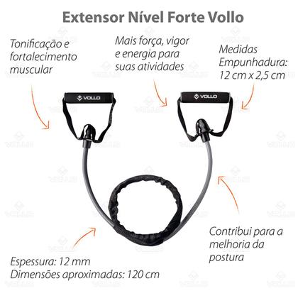Imagem de Extensor Elástico Nível Forte Tonificação Fortalecimento dos músculos Vollo