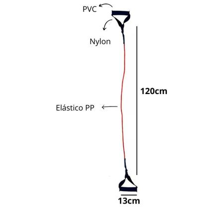 Imagem de Extensor Elástico Resistente Com Alça Para Exercícios De Academia Ginástica Corda Faixa Elástica Leve Médio Forte Treino Em Casa