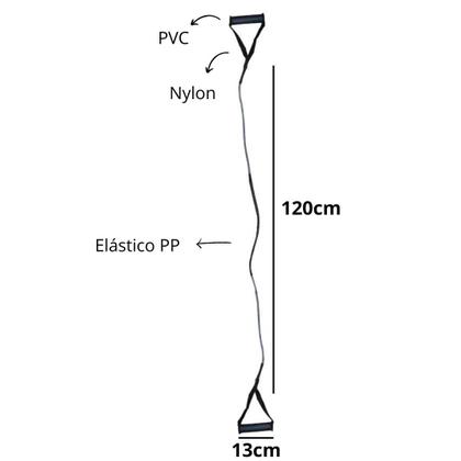 Imagem de Extensor Elástico Resistente Com Alça Para Exercícios De Academia Ginástica Corda Faixa Elástica Leve Médio Forte Treino Em Casa