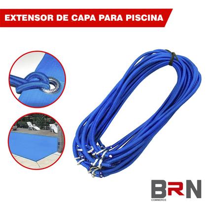 Imagem de Extensor Fixador Elástico Duplo Azul Para Capa Lona De Piscina Com 10 Unidades
