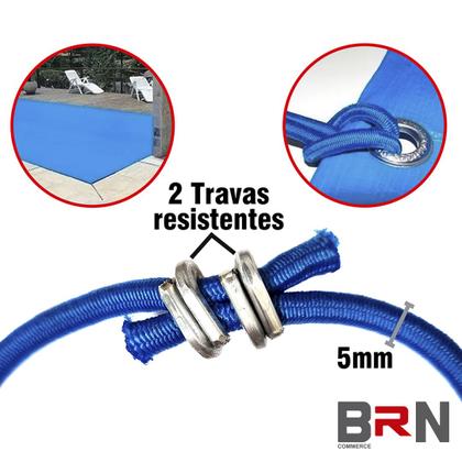 Imagem de Extensor Fixador Elástico Duplo Azul Para Capa Lona De Piscina Com 10 Unidades