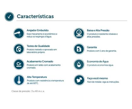 Imagem de Extensor Flexível Com Arejador Para Torneiras 140 Mm Blukit