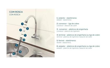 Imagem de Extensor Flexível Com Arejador Para Torneiras 140 Mm Blukit