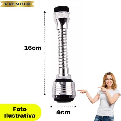 Imagem de Extensor Flexível Para Torneira Ajustável Arejador Chuveirinho Jato 360