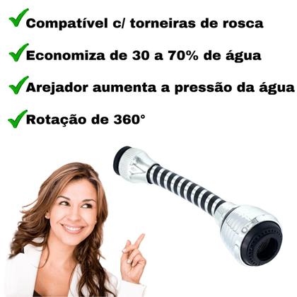 Imagem de Extensor Flexível Para Torneira Ajustável Arejador Chuveirinho Jato 360