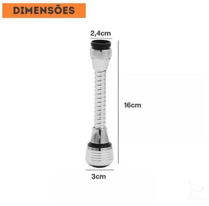 Imagem de Extensor Flexível para Torneira Cromado Chuveirinho - Saint Plus
