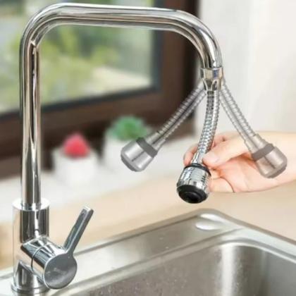 Imagem de Extensor Flexível para Torneira de Pia com Adaptador Chuveirinho 360 Ajustável