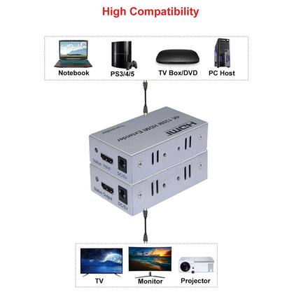 Imagem de Extensor Hdmi 2k 4k 120 Metros Via Cabo De Rede
