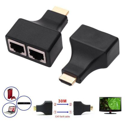 Imagem de Extensor Hdmi 30 Metros Por Cabo De Rede Rj45 Cat5/6