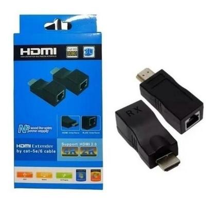 Imagem de Extensor Hdmi 30 Metros Via 1 Cabo De Rede Rj45 Cat5e/6 4k
