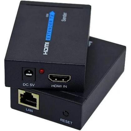 Imagem de Extensor Hdmi 60 Metros Para cabo De Rede Rj45 Cat5/6 2 Fontes NF